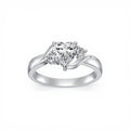 Heart-Shaped Amethyst Ring in 925 Sterling Silver