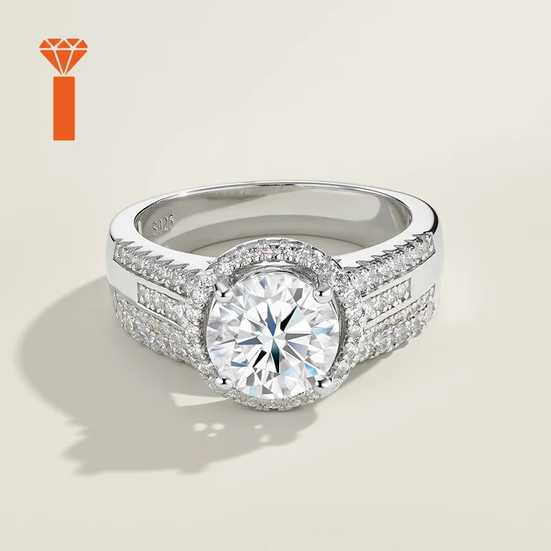 Timeless Halo Double-Shank Moissanite Ring Set Premium 925 Silver Bridal Stackable Engagement Wedding Versatile Anniversary Band