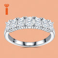 3*4 MM 0.25CT Oval  Cut Prong-Set Half Eternity S925 Sterling Silver Moissanite Ban Women for Daily Luxury Band Wedding Ring