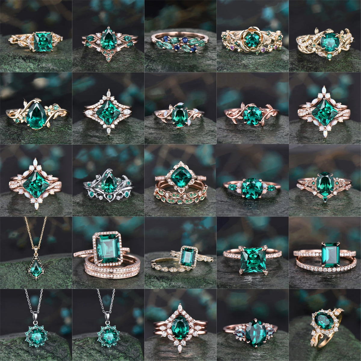 Topgemco Oval-Cut Lab-Grown Emerald & Diamond Engagement Ring in 18K Gold