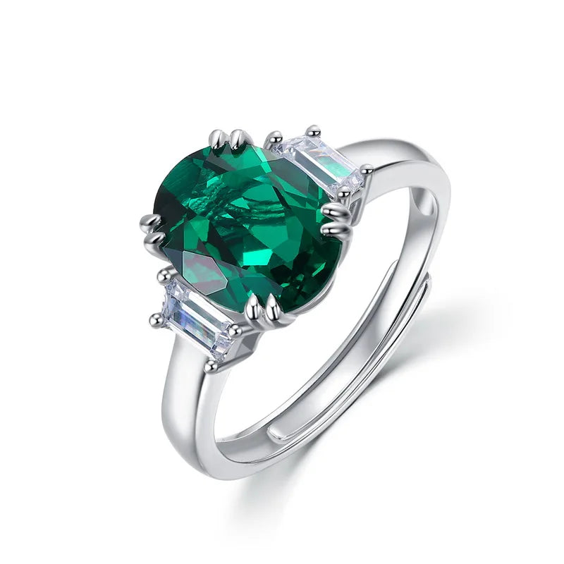 Lab-Grown Emerald Ring for Women, Wedding & Engagement Jewelry
