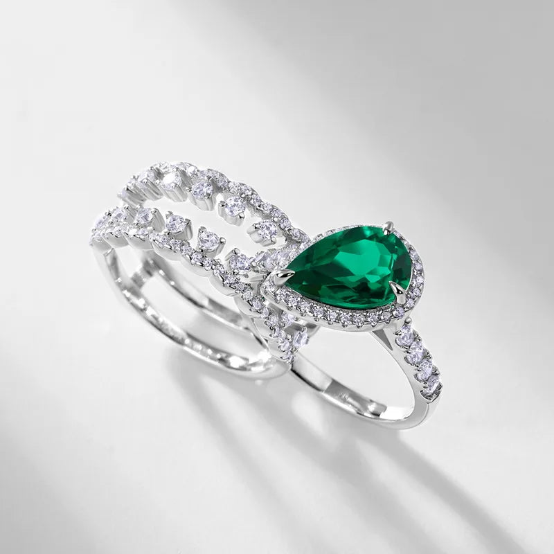 Dainty Lab-Grown Emerald Ring in 925 Sterling Silver, Everyday Fine Jewelry