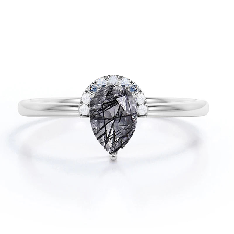 2CT Trillion-Cut Alexandrite & Oval Diamond Ring in 14K White Gold