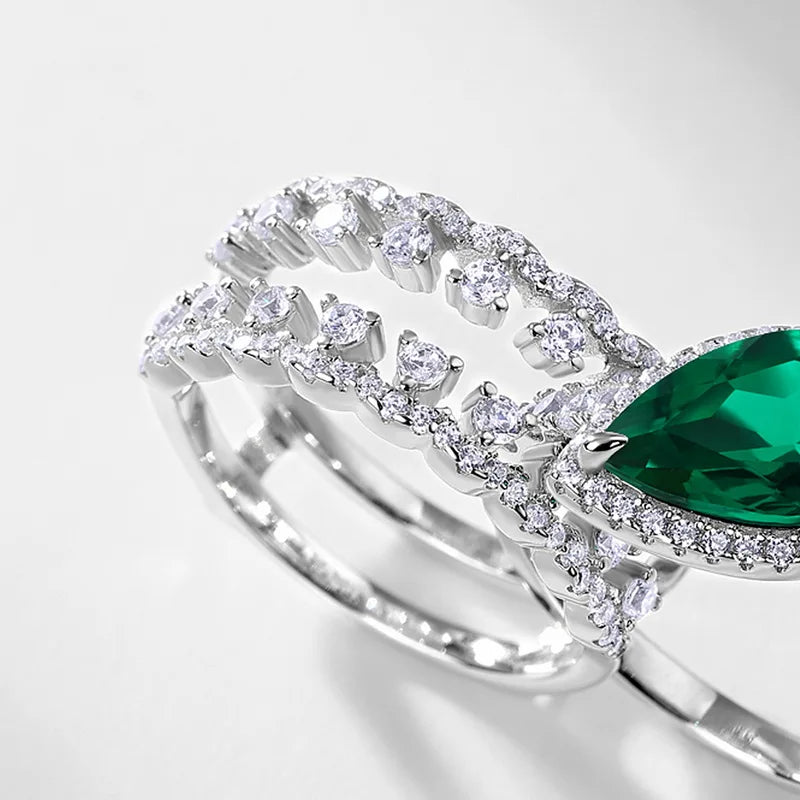 Dainty Lab-Grown Emerald Ring in 925 Sterling Silver, Everyday Fine Jewelry