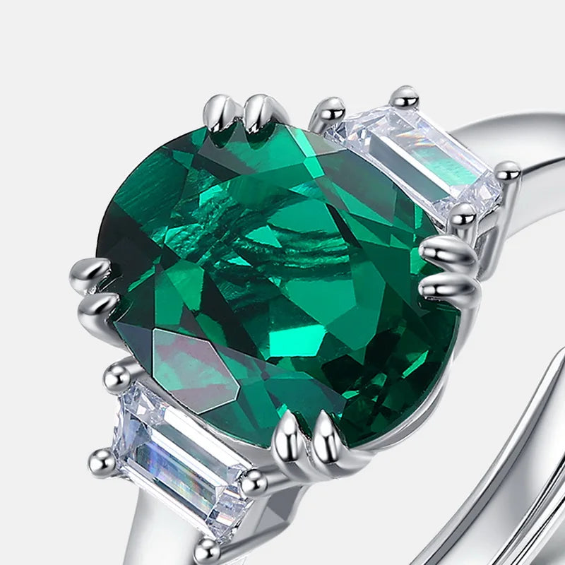 Lab-Grown Emerald Ring for Women, Wedding & Engagement Jewelry