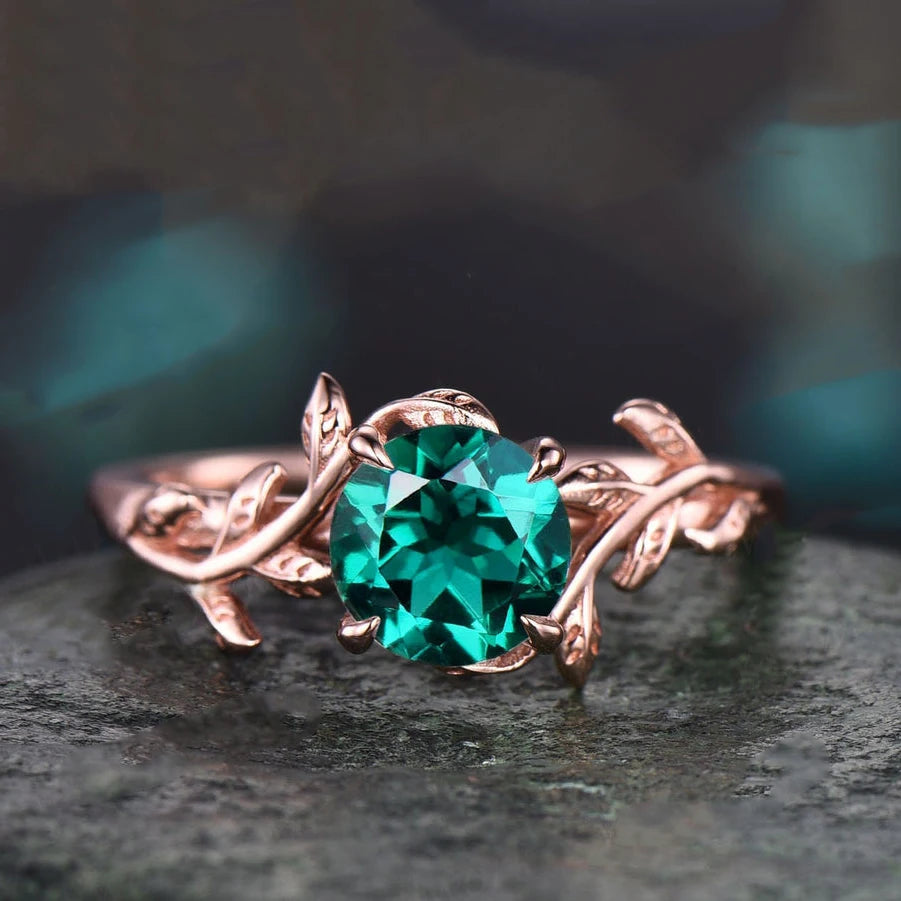 Topgemco Oval-Cut Lab-Grown Emerald & Diamond Engagement Ring in 18K Gold