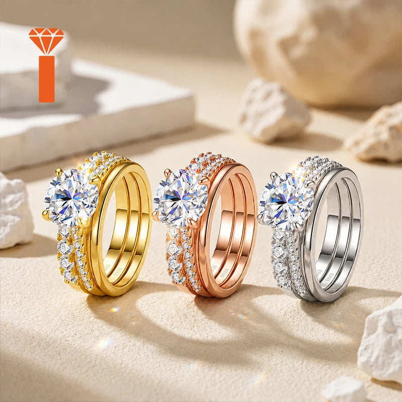 2026 Timeless Floral Cluster Moissanite Ring Premium 925 Silver Four-Stone Halo Versatile Everyday & Bridal Fine Jewelry Rings