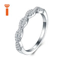 Bulk Order Twisted Infinity Moissanite Ring with Micro-Pave Stones and Polished Silver Band S925 Sterling Silver Gift Ring