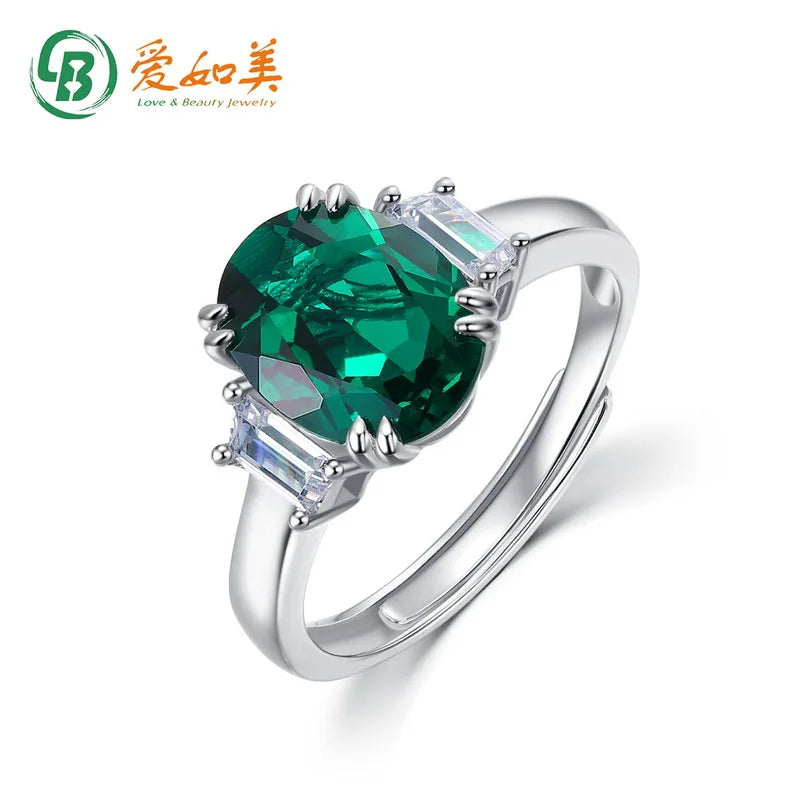Lab-Grown Emerald Ring for Women, Wedding & Engagement Jewelry