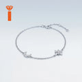 Factory Price Moon and Star Moissanite Premium 925 Silver Dainty Chain Bracelet Versatile Everyday Fine Jewelry Bracelets