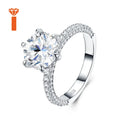 3.0ct Round-Cut Moissanite Ring, Premium 925 Silver Pave-Set Engagement Versatile Bridal & Anniversary Fine Jewelry Rings