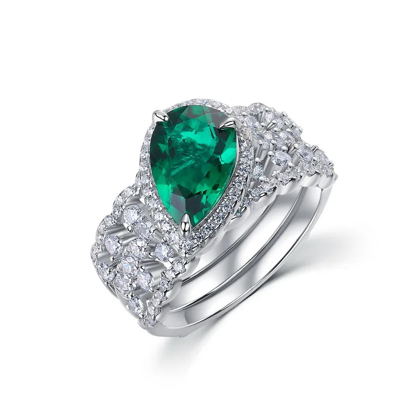 Dainty Lab-Grown Emerald Ring in 925 Sterling Silver, Everyday Fine Jewelry
