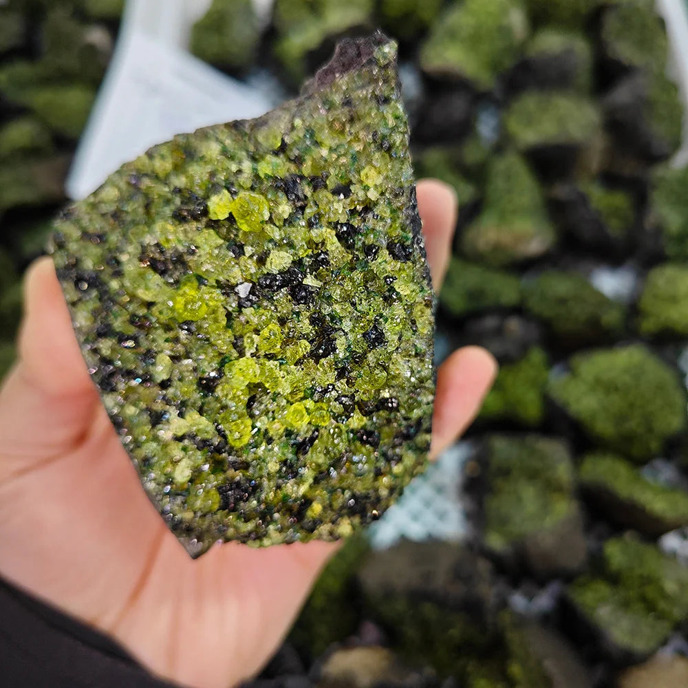 Natural Peridot Raw Crystal Energy Ring